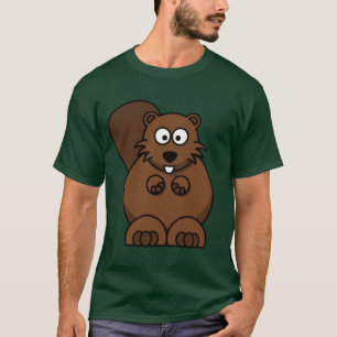Camiseta del castor del dibujo animado