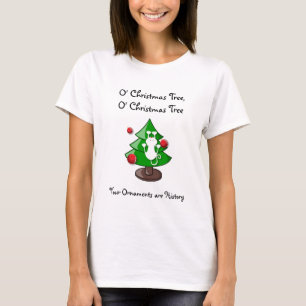 CAMISETA DEL CAT DEL NAVIDAD DE LAS MUJERES