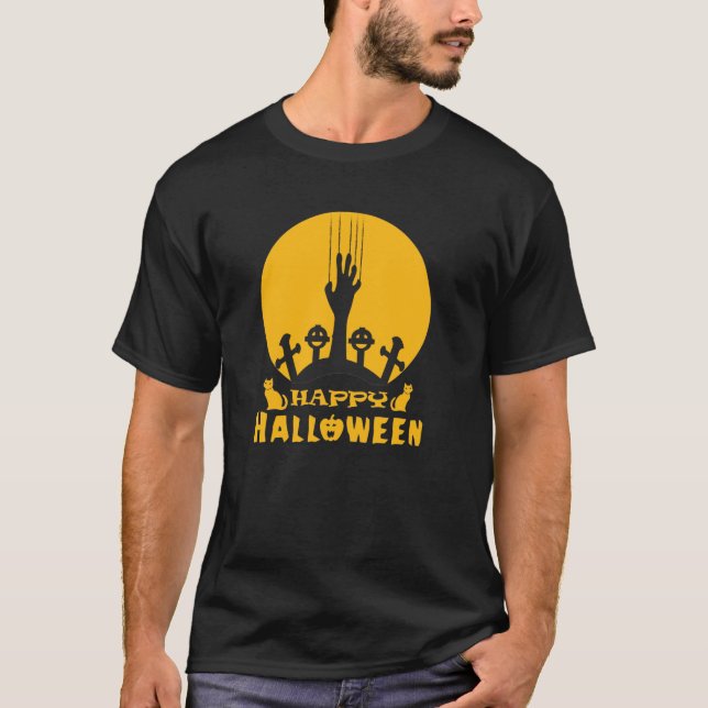 Camiseta del cementerio de Halloween para la mano  (Anverso)