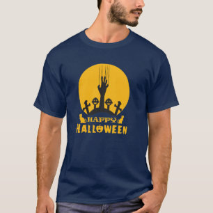 Camiseta del cementerio de Halloween para la mano 