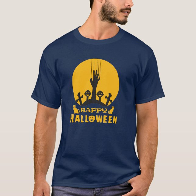 Camiseta del cementerio de Halloween para la mano  (Anverso)