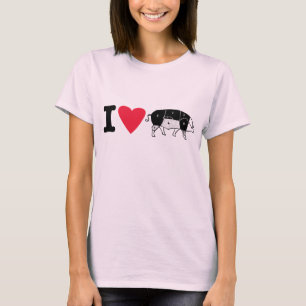 camiseta del cerdo del corazón i