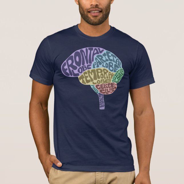 Camiseta del cerebro (oscura) (Anverso)