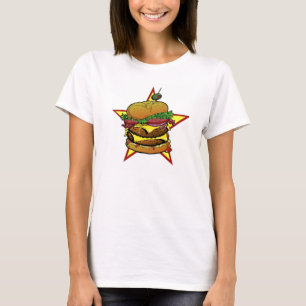 Camiseta del cheeseburger de las señoras