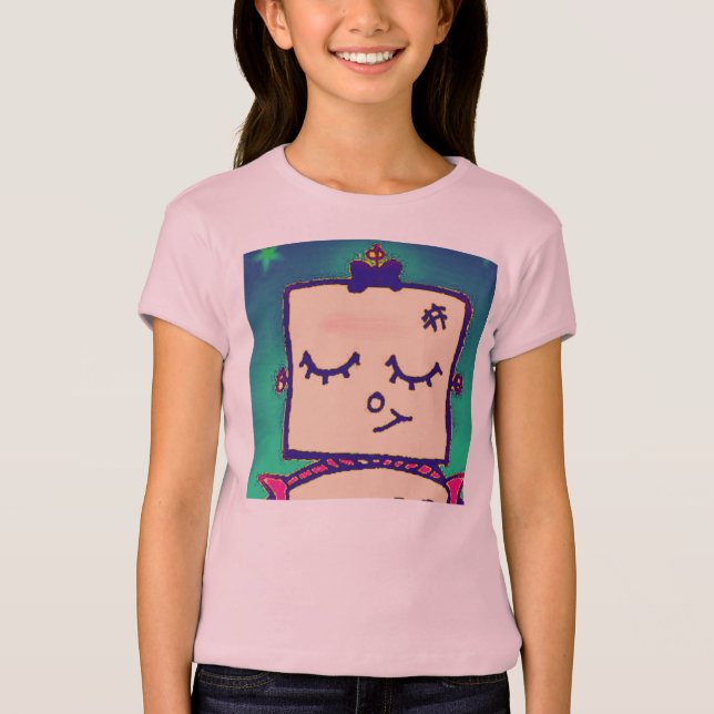 Camiseta del Chica Cute Robot (Anverso)