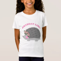 Camiseta del Chica de cumpleaños de Hedgehog Wreat