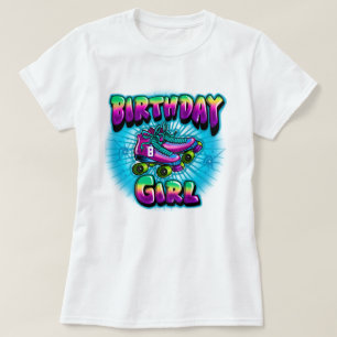Camiseta del Chica de cumpleaños de un aerógrafo d
