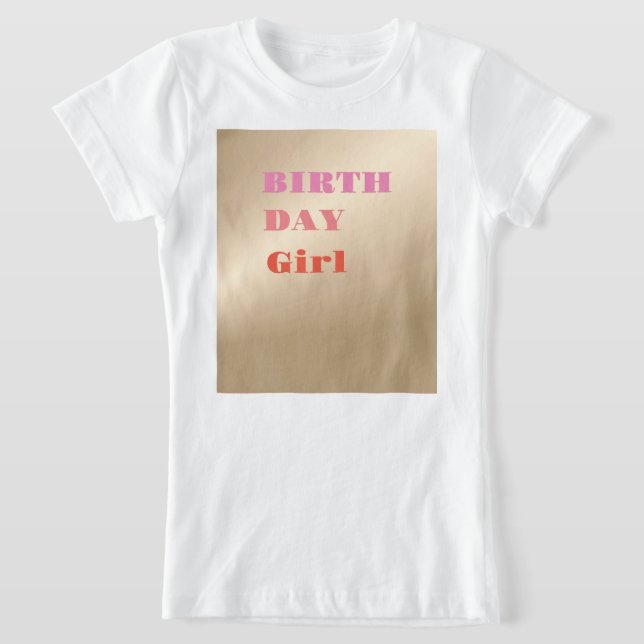Camiseta del Chica de cumpleaños Pearlescent Rosad (Distribución)