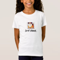 Camiseta del Chica de Doggy Cute arriba