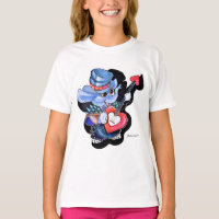 Camiseta del Chica de guitarra del corazón