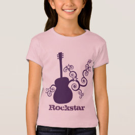 Camiseta del Chica de guitarra Rockstar, morado