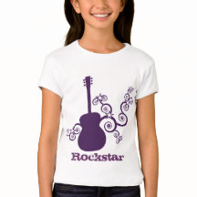 Camiseta del Chica de guitarra Rockstar, morado