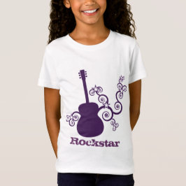 Camiseta del Chica de guitarra Rockstar, morado
