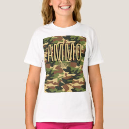 camiseta del Chica de impresión del ejército clási