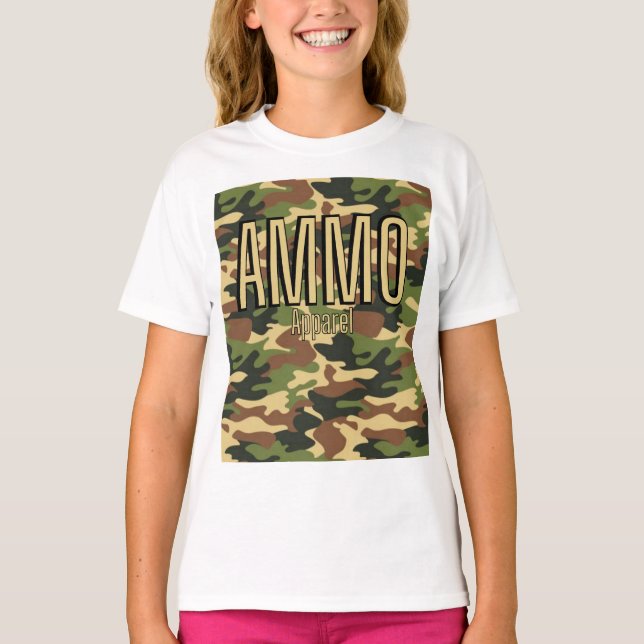 camiseta del Chica de impresión del ejército clási (Anverso)