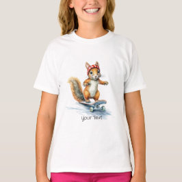 Camiseta del Chica de la ardilla para patinetas