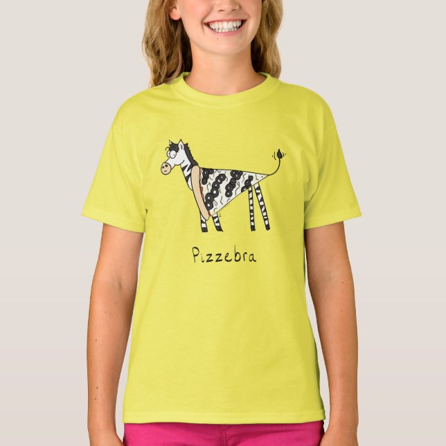 Camiseta del Chica de Pizzebra Pizza Zebra Kid (Anverso)