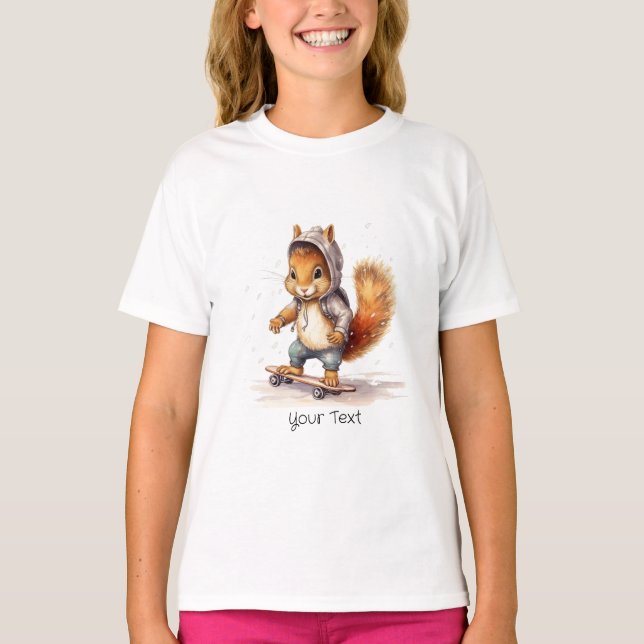 Camiseta del Chica de Snowboard de la ardilla acuá (Anverso)