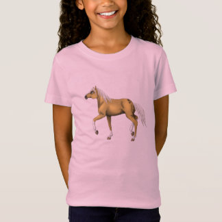 Camiseta del chica del caballo del Palomino