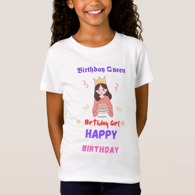 Camiseta del Chica del cumpleaños feliz (Anverso)