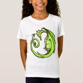 Camiseta del chica del dragón verde adormilado