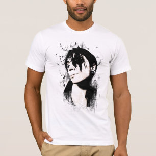 Camiseta del chica del pájaro