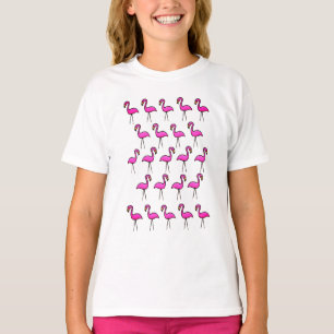 Camiseta del Chica del patrón Flamingo de jardín r