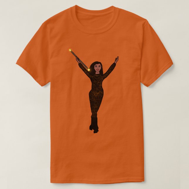 Camiseta del Chica del torbellino del Naranja quem (Diseño del anverso)