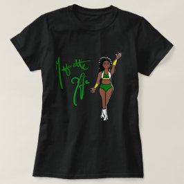 Camiseta del Chica del torbellino verde Tri-Color