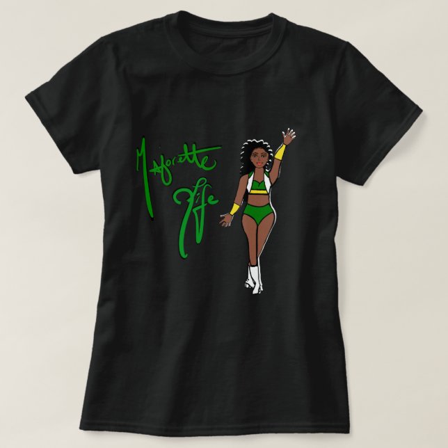 Camiseta del Chica del torbellino verde Tri-Color (Diseño del anverso)
