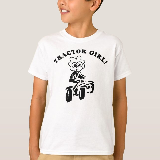 CAMISETA DEL CHICA DEL TRACTOR DEL CÉSPED DE LOS (Anverso)
