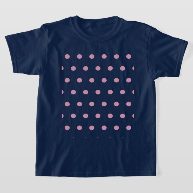 Camiseta del Chica Polka Dot (Azul y Rosa Medianoc (Distribución)