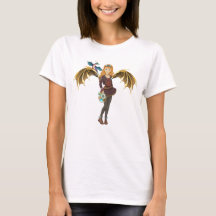 Camiseta del Chica Steampunk Dragon con Cabecera R