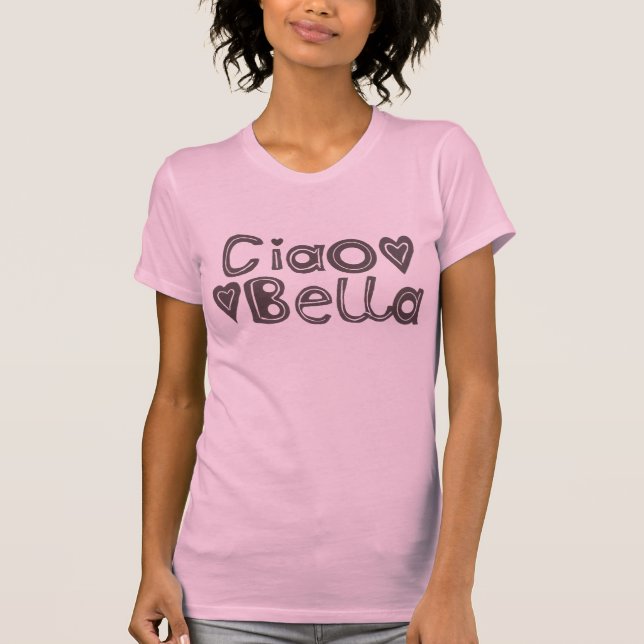 Camiseta del Ciao Bella Mujer, rosada (Anverso)
