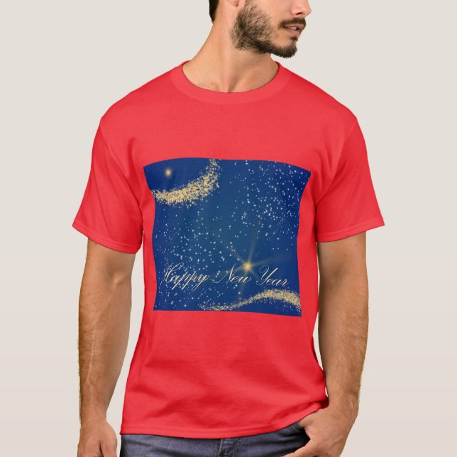Camiseta del cielo de Año Nuevo Feliz (Anverso)
