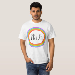 Camiseta del círculo del arco iris del ORGULLO