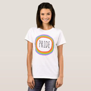 Camiseta del círculo del arco iris del ORGULLO
