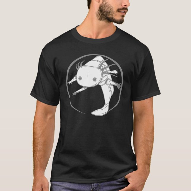 Camiseta del círculo del Axolotl ColorsONLY oscuro (Anverso)