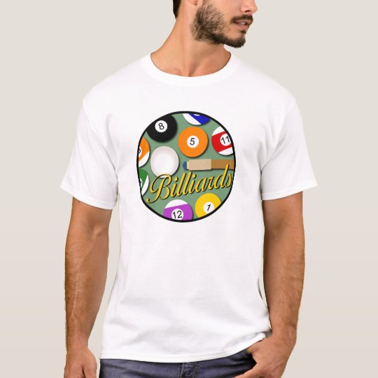 Camiseta del círculo del billar de los hombres