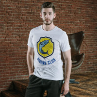 Camiseta del club de pesca azul amarillo