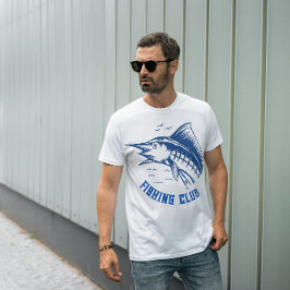 Camiseta del Club de Pesca Azul Vintage