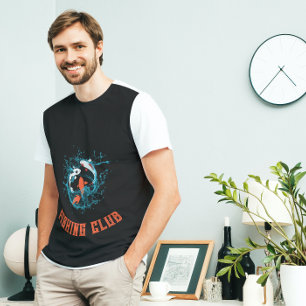 Camiseta del Club de Pescadores Azul Negro