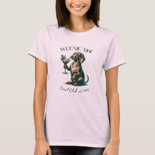 Camiseta del club social Weenie 'tini' con Daschun