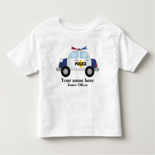 Camiseta del coche policía del oficial menor