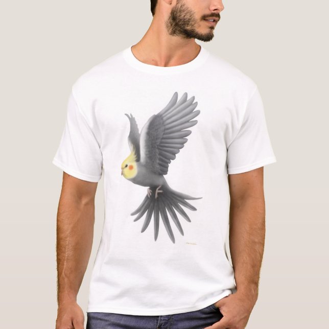 Camiseta del Cockatiel del vuelo (Anverso)