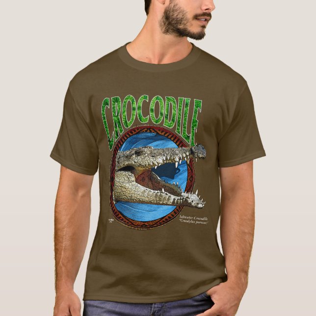 Camiseta del cocodrilo del agua salada (Anverso)