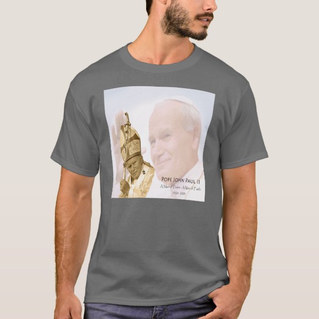 Camiseta del collage de Juan Pablo II - para (Anverso)