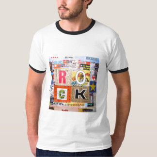 Camiseta del collage de la roca
