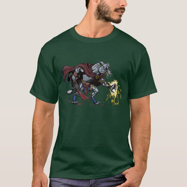 Camiseta del combatiente del hombre lobo de la (Anverso)