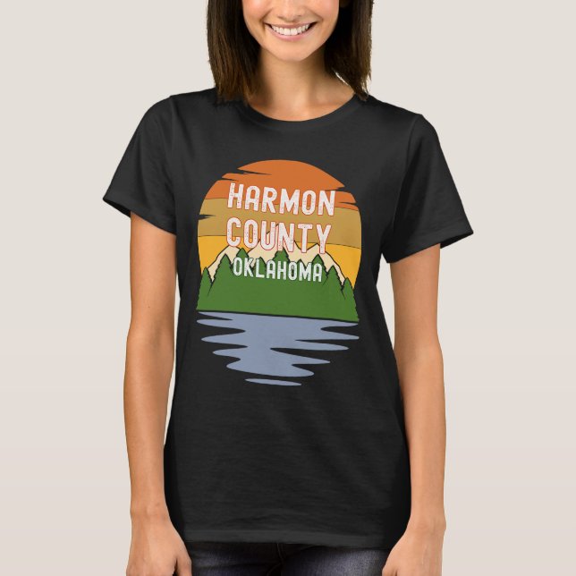 Camiseta Del Condado de Harmon Oklahoma Vintage Sunset (Anverso)